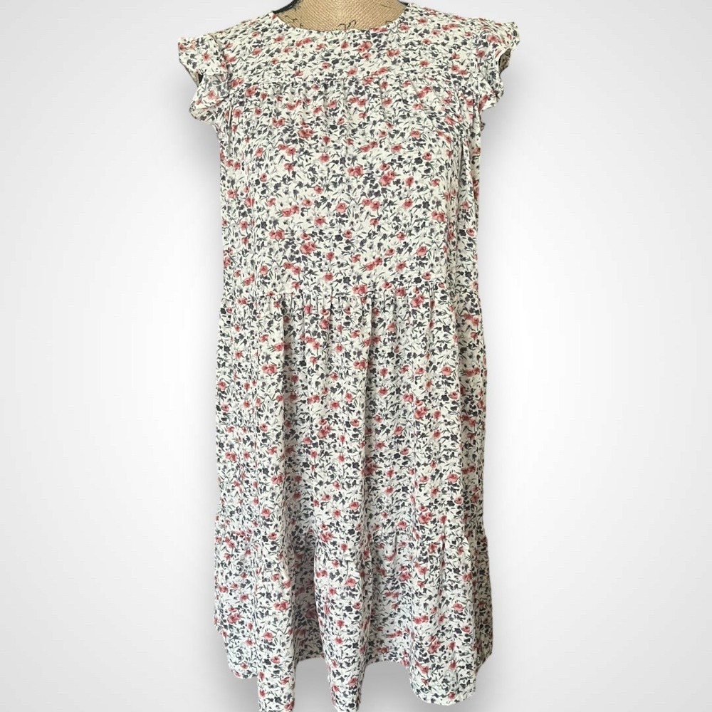 HAYDEN LOS ANGELES‎ White Purple Pink Floral Short Sleeve Dress | NWOT